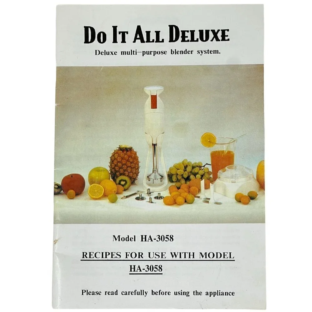 Do It All Deluxe HA-3058 Recipe And Instruction Manual